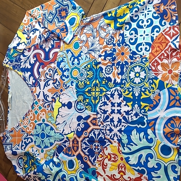 Sakurafina V-neck multicolor blouse L - Picture 5 of 7